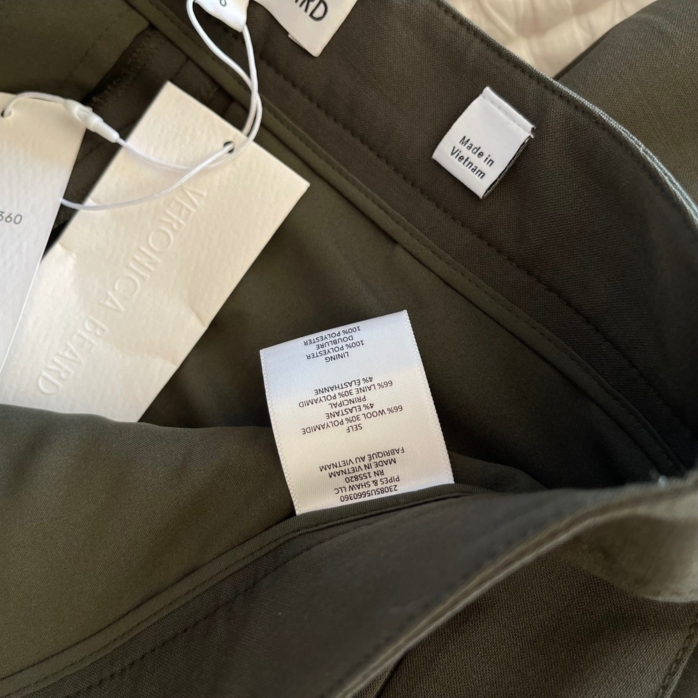NWT Veronica Beard Arte Pant Loden Green Wool Blend Slim Flare Trousers Size 0 - Picture 12 of 12